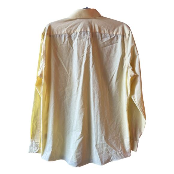 Stafford Yellow Fitted Dress Shirt 15.5 x 34/35 Easy-Care Cotton Blend - Picture 6 of 7